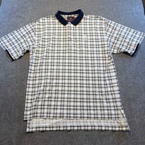 Byron Nelson Eleven Straight Mens XL Plaid Golf Polo Shirt Short Sleeve Collared